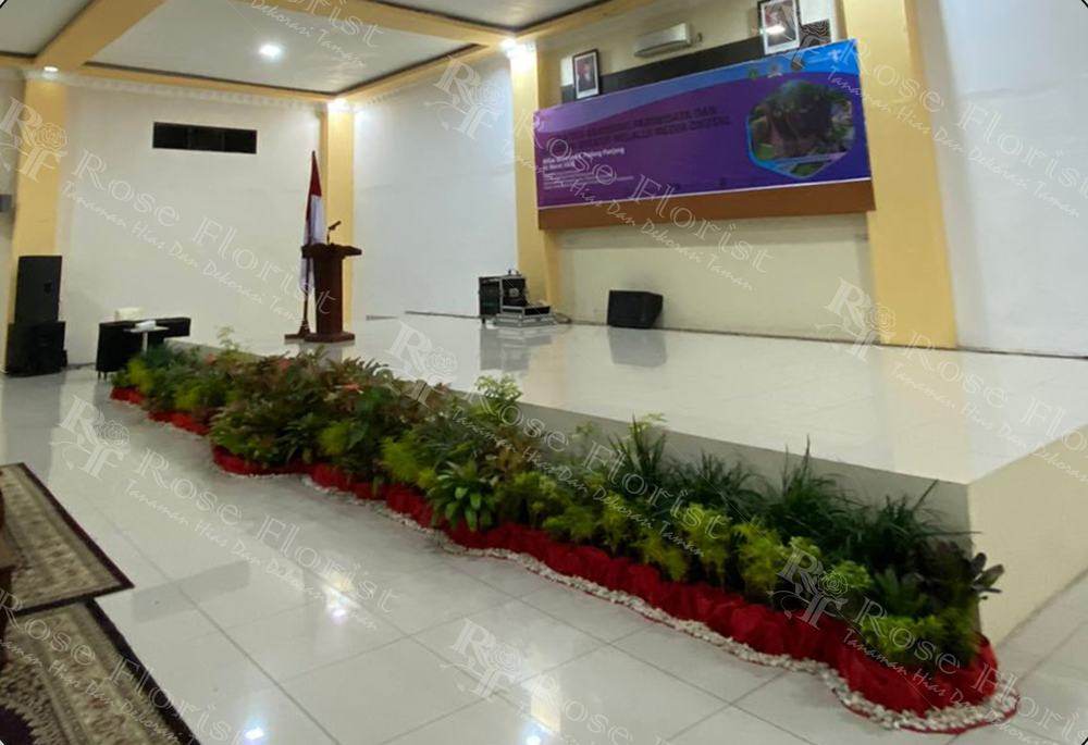 Taman berliku sepanjang panggung aula